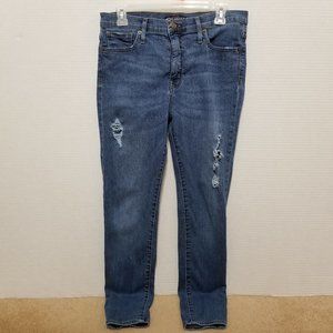 J.Crew jeans 29 Mercantile Distressed High Rise Skinny denim whiskered ripped